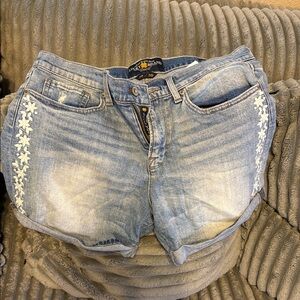 Lucky Brand Blue Jean Shorts with Lace Trim
